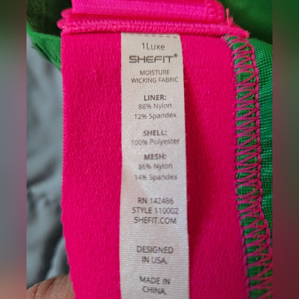 SHEFIT Sports Bra GREEN and Pink LIKE NEWish 1LUXE - Picture 3 of 6